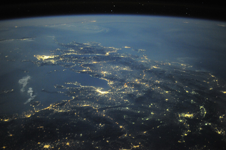 Doug Wheelock shot over the coast of Greece